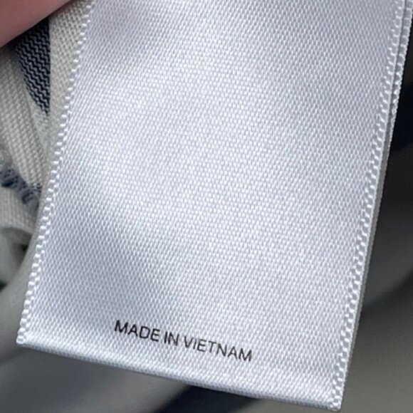 EXPRESS | Navy Blue & White Boxy Striped Short Sleeve Tee | Size M - Picture 8 of 11